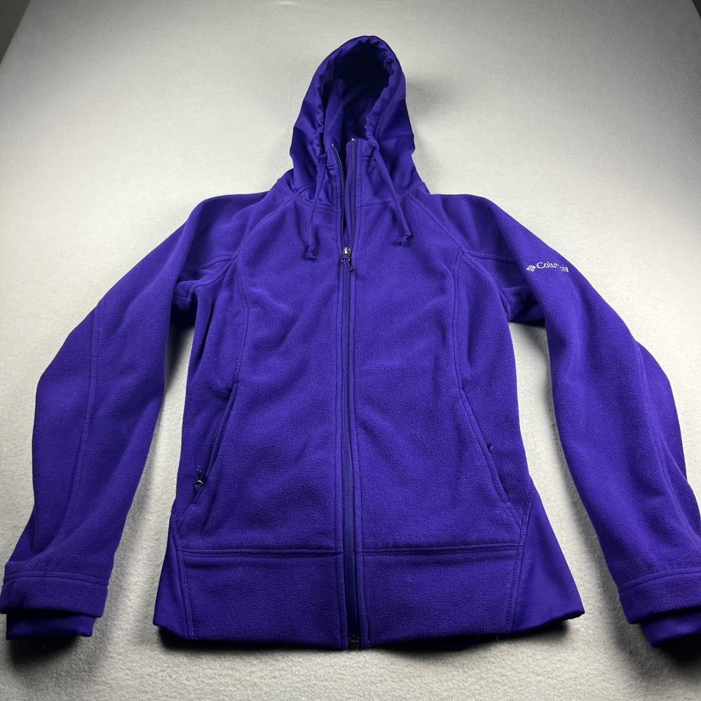 Columbia Womens Purple Full Zip Fleece Hoodie XL6619 Small Activewear Jacket